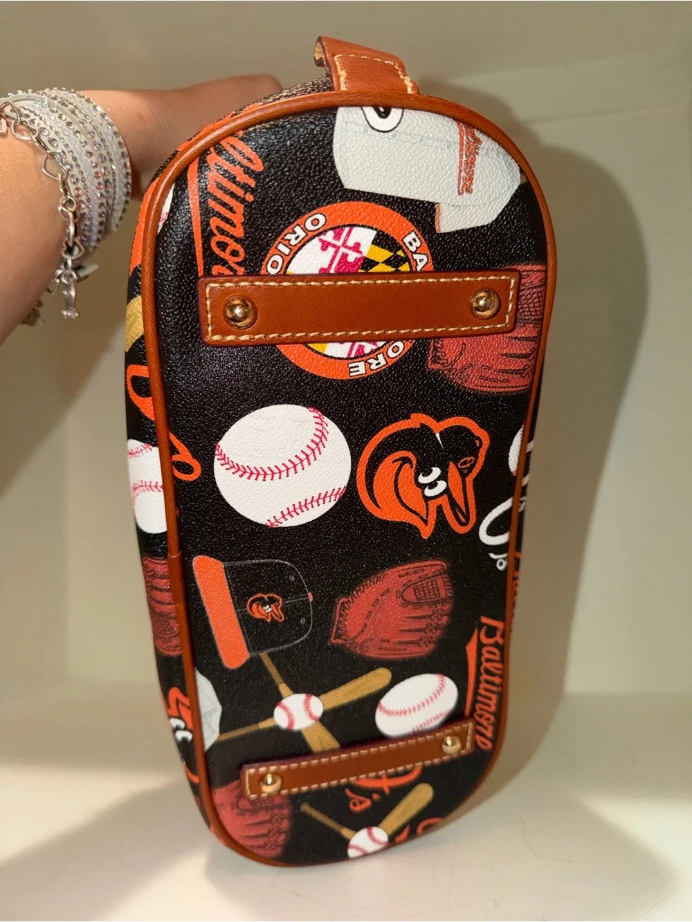 Dooney & Bourke Black & Orange Baltimore Orioles Dome Satchel - Picture 4 of 11